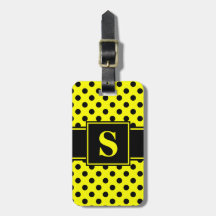 Monogram Zwart op Geel Stippenpatroon