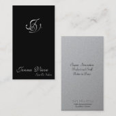 Monogram zwart op Salon Visitekaartje en zilver (Voorkant / Achterkant)