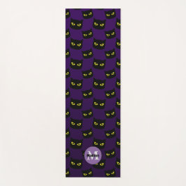 Monogram zwart-paarse kattenpatroon yogamat
