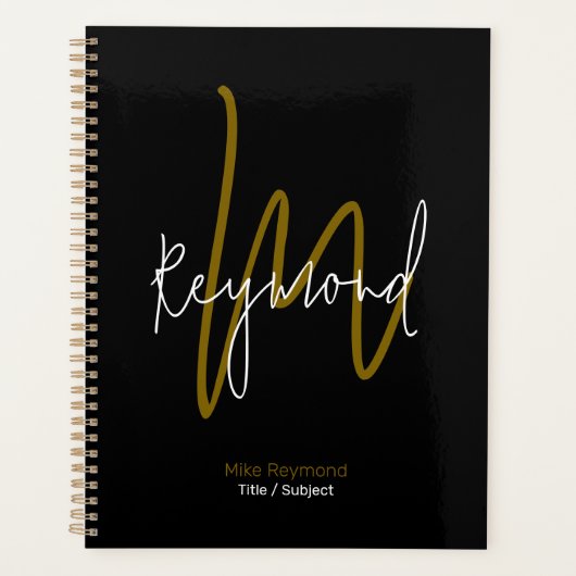 Monogram zwart planner (Voorkant)