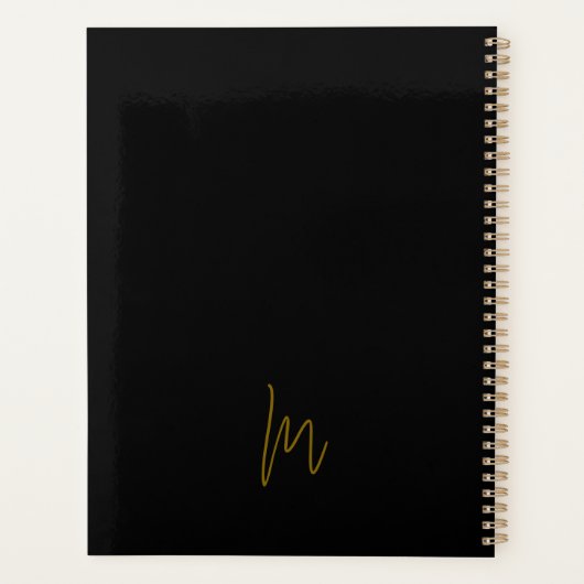 Monogram zwart planner (Achterkant)
