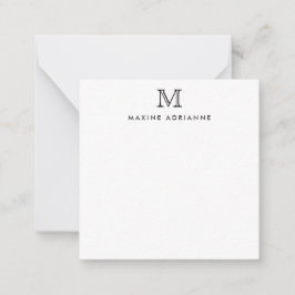 Monogram Zwart Professionele Klassieke Formele Ele Notitiekaartje