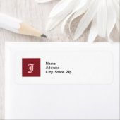 Monogram zwart Rood Diagonaal Stripes Adres Etiket (Insitu)