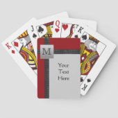 Monogram zwart, rood, grijze speelkaarten (Achterkant)