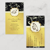 Monogram, zwart, roomzwammen visitekaartjes (Voorkant / Achterkant)