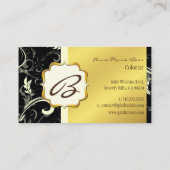 Monogram, zwart, roomzwammen visitekaartjes (Achterkant)