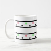 Monogram Zwart Roze Groene Polka Dots Koffiemok (Links)