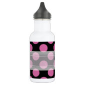 Monogram zwart Roze Latijnse polaire dot Patroon Waterfles (Links)