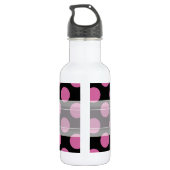 Monogram zwart Roze Latijnse polaire dot Patroon Waterfles (Achterkant)