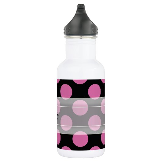 Monogram zwart Roze Latijnse polaire dot Patroon Waterfles (Rechts)