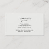 Monogram Zwart Rustiek krijtbord Visitekaartje (Achterkant)