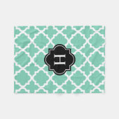 Monogram zwart/Seafoam | Fleece Blanket Deken (Voorkant (Horizontaal))