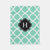 Monogram zwart/Seafoam | Fleece Blanket Deken (Voorkant)