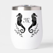 Monogram zwart Seahorse Silhouette (Voorkant)