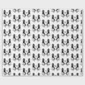 Monogram zwart Seahorse Silhouette Cadeaupapier (Vlak)