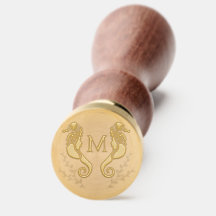 Monogram zwart Seahorse Silhouette