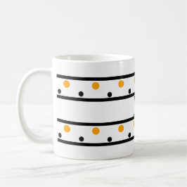 Monogram Zwart Sinaasappel Polka Dots Koffiemok