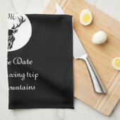 Monogram zwart Stag Silhouette Theedoek (Quarter Fold)