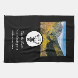 Monogram zwart Stag Silhouette Theedoek