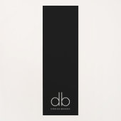 Monogram Zwart Stijlvolle Moderne Minimalistische  Yogamat (Voorkant)
