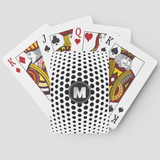 Monogram Zwart Stippen Patroon Pokerkaarten (Achterkant)
