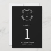 Monogram zwart tabelnummer kaart (Achterkant)