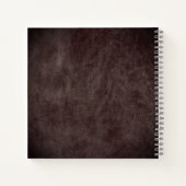 Monogram zwart tan scriptnaam burgundy leder notitieboek (Achterkant)