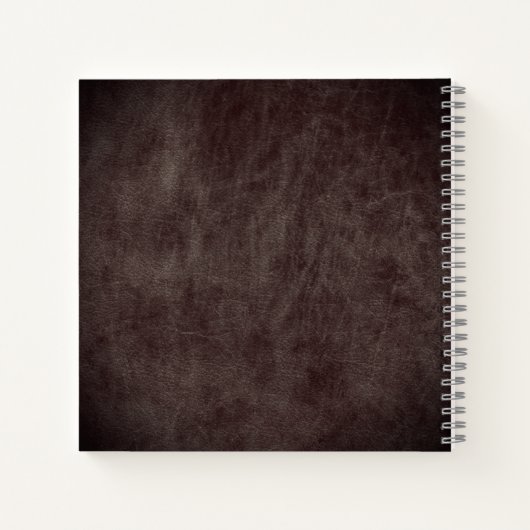 Monogram zwart tan scriptnaam burgundy leder notitieboek (Achterkant)