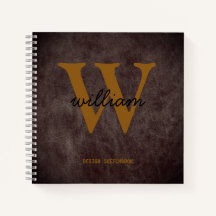 Monogram zwart tan scriptnaam burgundy leder