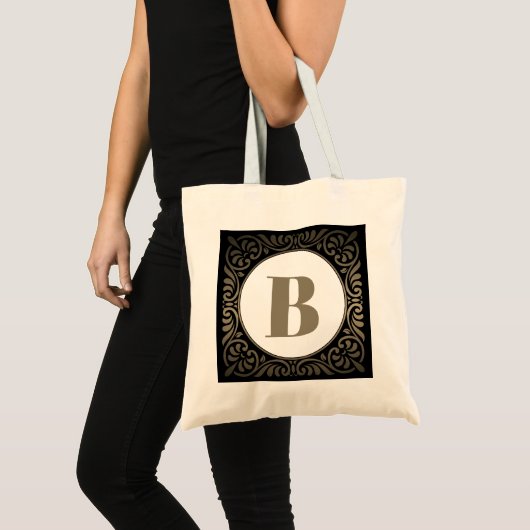 Monogram Zwart Tote Bag (Voorkant (product))