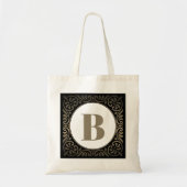 Monogram Zwart Tote Bag (Voorkant)