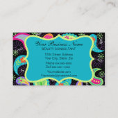 Monogram zwart Turquoise Modern Paisley Pattern Visitekaartje (Achterkant)