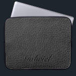 Monogram zwart versleten folieblik laptop sleeve<br><div class="desc">Elegant versleten vossenleder ziet er uit met aanpasbaar en optioneel monogram. Beschikbaar op veel producten en kan worden aangevraagd op alle producten die Zazzle aanbiedt.</div>