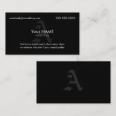 Monogram zwart visitekaartje (Voorkant / Achterkant)