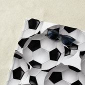 Monogram zwart Voetbal Patroon Strandlaken (In situ)