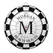 Monogram zwart voor oude familie | wit dartbord (Voorkant)