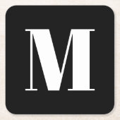 Monogram zwart wit aangepast initiaal moderne part kartonnen onderzetters (Voorkant)