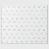 Monogram zwart-wit aangepast initiaal patroon cadeaupapier (Vlak)