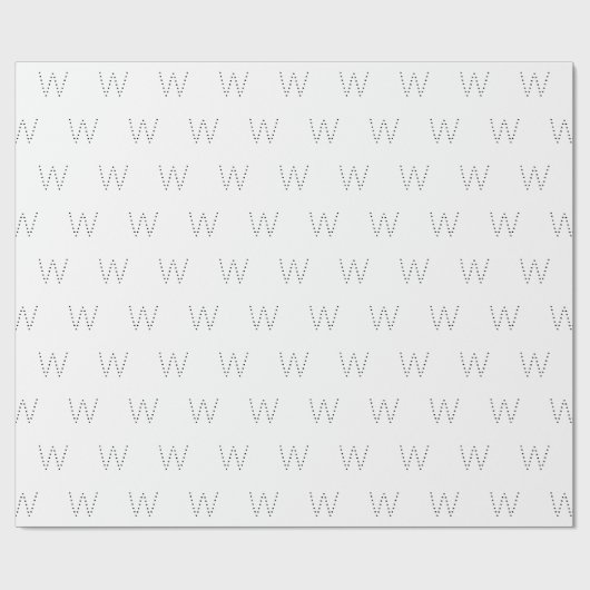 Monogram zwart-wit aangepast initiaal patroon cadeaupapier (Vlak)