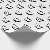 Monogram zwart-wit aangepast initiaal patroon cadeaupapier (Hoek)