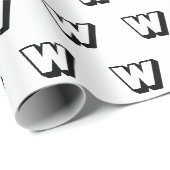 Monogram zwart-wit aangepast initiaal patroon cadeaupapier (Rol Hoek)