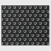 Monogram zwart wit aangepaste initiaal cadeaupapier (Vlak)