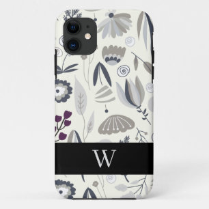 Monogram Zwart-wit Abstracte vormen Case-Mate iPhone Case