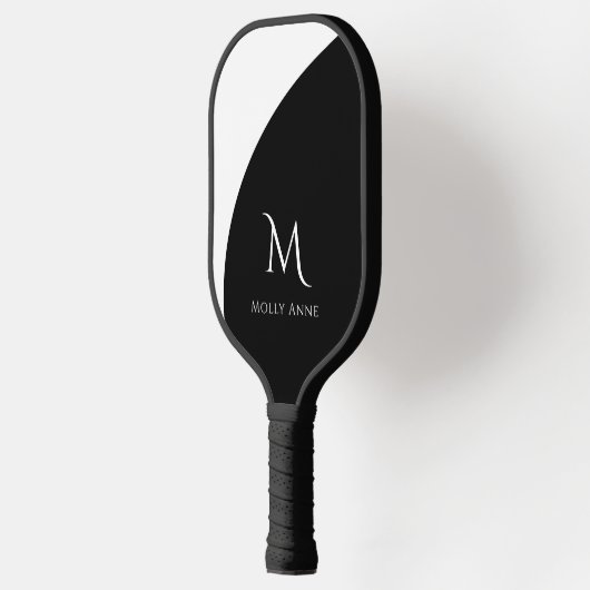 Monogram zwart-wit achteraankleurblok pickleball paddle (Links)