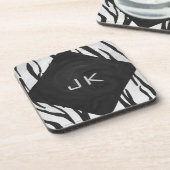 Monogram - zwart-wit afdrukken bier onderzetter (Linkerzijde)