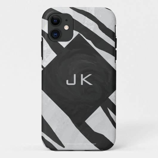 Monogram - zwart-wit afdrukken Case-Mate iPhone case (Achterkant)