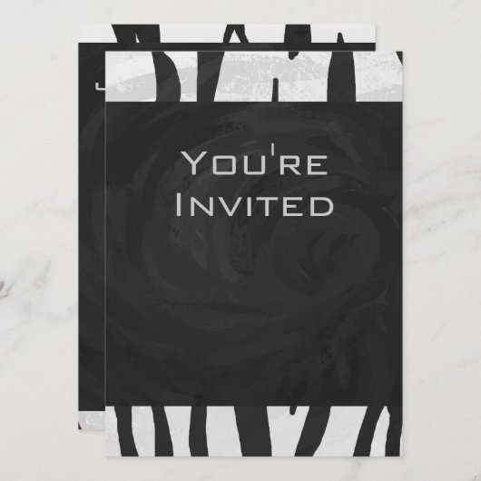 Monogram - zwart-wit afdrukken kaart (Voorkant / Achterkant)