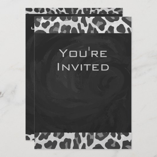 Monogram zwart-wit afdrukken kaart (Voorkant / Achterkant)