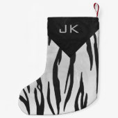 Monogram - zwart-wit afdrukken kleine kerstsok (Achterkant)