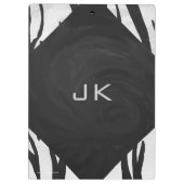 Monogram - zwart-wit afdrukken klembord (Achterkant)